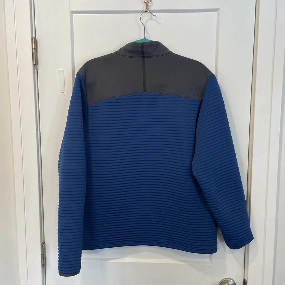 Under Armour Men’s Blue Loose Fit ColdGear 1/4 Zip Pullover Sweater - L